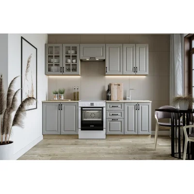 ELIZABETH 240 KITCHEN SET BODY: SONOMA OAK, FRONT: GRAY